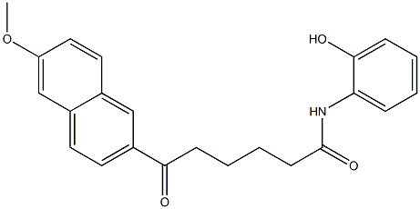 6-Oxo-N-(2-hydroxyphenyl)-6-[6-methoxy-2-naphtyl]hexanamide Struktur