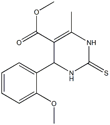 6-Methyl-4-(2-methoxyphenyl)-2-thioxo-1,2,3,4-tetrahydropyrimidine-5-carboxylic acid methyl ester Struktur