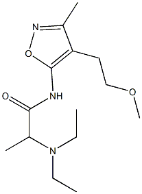 2-(Diethylamino)-N-[4-(2-methoxyethyl)-3-methylisoxazol-5-yl]propionamide Struktur