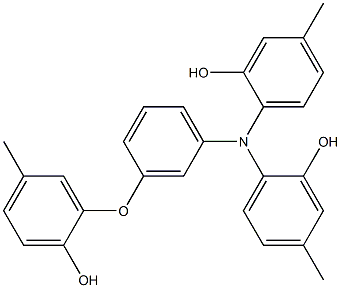 N,N-Bis(2-hydroxy-4-methylphenyl)-3-(2-hydroxy-5-methylphenoxy)benzenamine Struktur