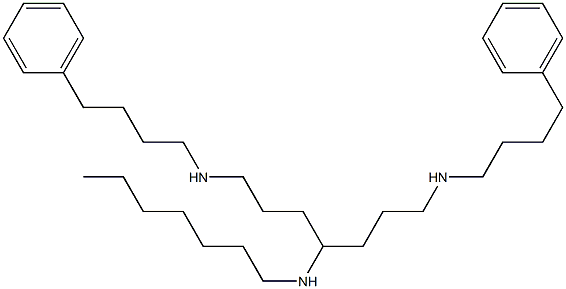 N,N''-Bis(4-phenylbutyl)-N'-heptylheptane-1,4,7-triamine Struktur