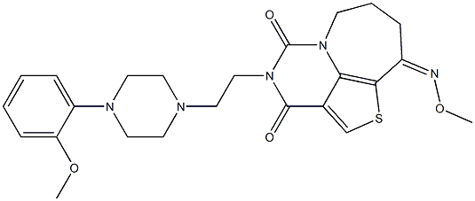 6,7,8,9-Tetrahydro-4-[2-[[4-(2-methoxyphenyl)piperazin]-1-yl]ethyl]-9-methoxyimino-5H-4,5a-diaza-1-thia-1H-benz[cd]azulene-3,5(4H)-dione Struktur