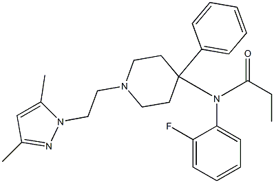 N-(2-Fluorophenyl)-N-[1-(2-(3,5-dimethyl-1H-pyrazol-1-yl)ethyl)-4-phenylpiperidin-4-yl]propanamide Struktur