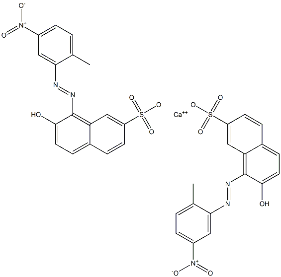 Bis[1-[(2-methyl-5-nitrophenyl)azo]-2-hydroxy-7-naphthalenesulfonic acid]calcium salt Struktur