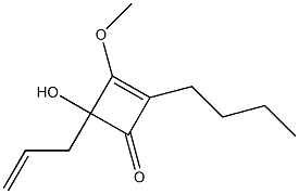 4-Hydroxy-1-methoxy-2-butyl-4-(2-propenyl)-1-cyclobuten-3-one Struktur