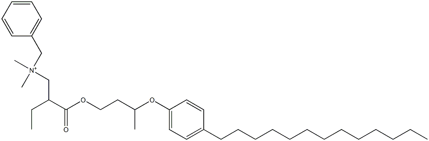 N,N-Dimethyl-N-benzyl-N-[2-[[3-(4-tridecylphenyloxy)butyl]oxycarbonyl]butyl]aminium Struktur