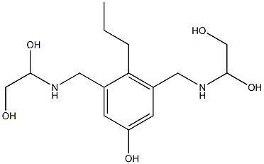 3,5-Bis[[(1,2-dihydroxyethyl)amino]methyl]-4-propylphenol Struktur