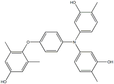 N,N-Bis(3-hydroxy-4-methylphenyl)-4-(4-hydroxy-2,6-dimethylphenoxy)benzenamine Struktur