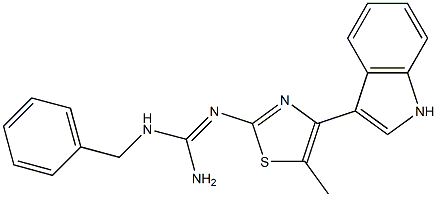 2-[[Amino(benzylamino)methylene]amino]-5-methyl-4-(1H-indol-3-yl)thiazole Struktur