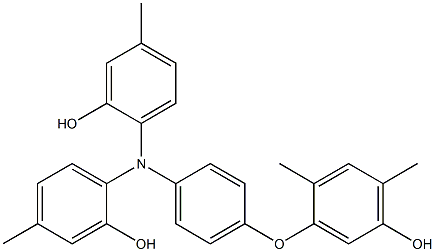 N,N-Bis(2-hydroxy-4-methylphenyl)-4-(5-hydroxy-2,4-dimethylphenoxy)benzenamine Struktur