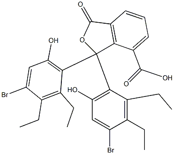 1,1-Bis(4-bromo-2,3-diethyl-6-hydroxyphenyl)-1,3-dihydro-3-oxoisobenzofuran-7-carboxylic acid Struktur