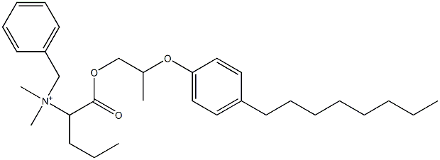 N,N-Dimethyl-N-benzyl-N-[1-[[2-(4-octylphenyloxy)propyl]oxycarbonyl]butyl]aminium Struktur