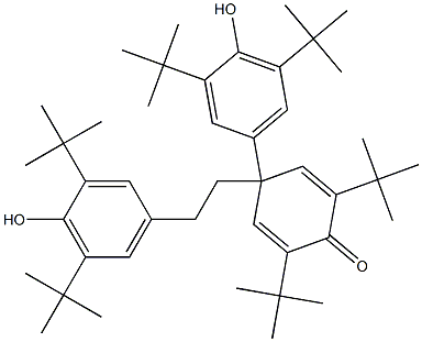 2,6-Di-tert-butyl-4-(3,5-di-tert-butyl-4-hydroxyphenyl)-4-(3,5-di-tert-butyl-4-hydroxyphenethyl)-2,5-cyclohexadien-1-one Struktur