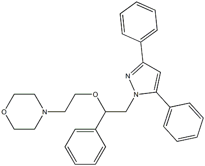 3,5-Diphenyl-1-[2-phenyl-2-[2-(morpholino)ethoxy]ethyl]-1H-pyrazole Struktur