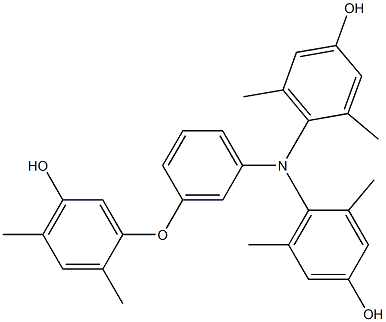 N,N-Bis(4-hydroxy-2,6-dimethylphenyl)-3-(5-hydroxy-2,4-dimethylphenoxy)benzenamine Struktur