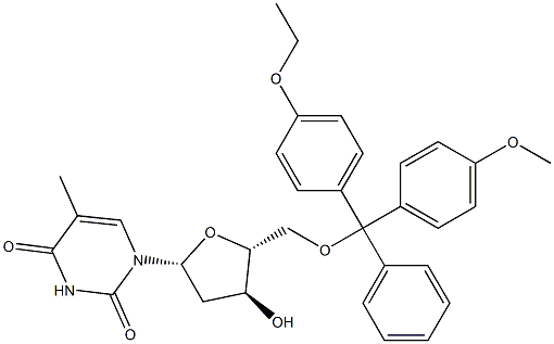 5'-O-[(4-Ethoxyphenyl)(4-methoxyphenyl)(phenyl)methyl]thymidine Struktur