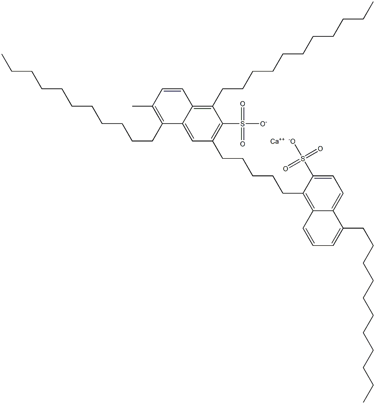 Bis(1,5-diundecyl-2-naphthalenesulfonic acid)calcium salt Struktur