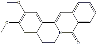 5,6-Dihydro-2,3-dimethoxy-8H-dibenzo[a,g]quinolizin-8-one Struktur