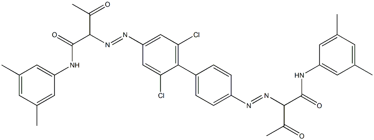 4,4'-Bis[[1-(3,5-dimethylphenylamino)-1,3-dioxobutan-2-yl]azo]-2,6-dichloro-1,1'-biphenyl Struktur