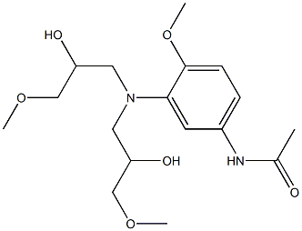 3'-[Bis(2-hydroxy-3-methoxypropyl)amino]-4'-methoxyacetanilide Struktur