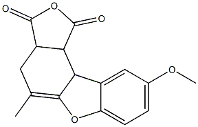 4-Methyl-8-methoxy-1,2,3,9b-tetrahydrodibenzofuran-1,2-dicarboxylic anhydride Struktur