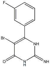 5-Bromo-6-(3-fluorophenyl)-2,3-dihydro-2-iminopyrimidin-4(1H)-one Struktur