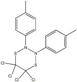 2,3-Di-p-tolyl-5,5,6,6-tetrachloro-1,4-dithia-2,3-diazacyclohexane Struktur