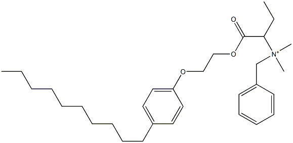 N,N-Dimethyl-N-benzyl-N-[1-[[2-(4-decylphenyloxy)ethyl]oxycarbonyl]propyl]aminium Struktur