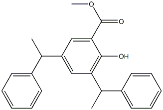 3,5-Bis(1-phenylethyl)salicylic acid methyl ester Struktur