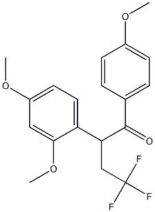 1-(4-Methoxyphenyl)-2-(2,4-dimethoxyphenyl)-4,4,4-trifluoro-1-butanone Struktur