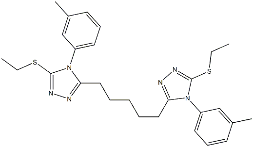 5,5'-(1,5-Pentanediyl)bis[4-(3-methylphenyl)-3-ethylthio-4H-1,2,4-triazole] Struktur