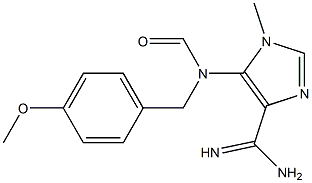 1-Methyl-5-[formyl((4-methoxybenzyl))amino]-1H-imidazole-4-carboxamidine Struktur