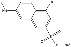 4-Hydroxy-7-methylamino-2-naphthalenesulfonic acid sodium salt Struktur