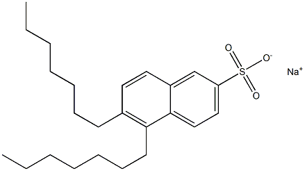 5,6-Diheptyl-2-naphthalenesulfonic acid sodium salt Struktur