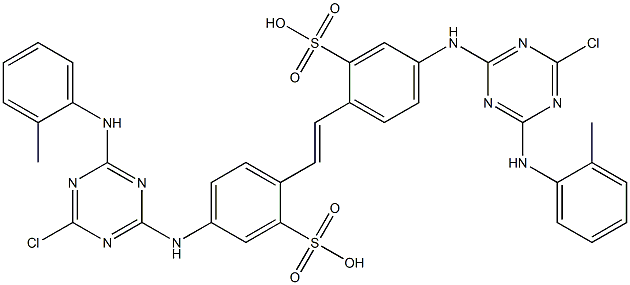 4,4'-Bis[4-chloro-6-(o-toluidino)-1,3,5-triazin-2-ylamino]-2,2'-stilbenedisulfonic acid Struktur