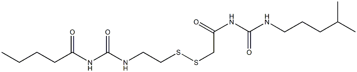 1-Pentanoyl-3-[2-[[(3-isohexylureido)carbonylmethyl]dithio]ethyl]urea Struktur