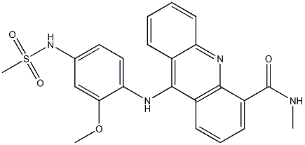 N-Methyl-9-[2-methoxy-4-(methylsulfonylamino)anilino]acridine-5-carboxamide Struktur