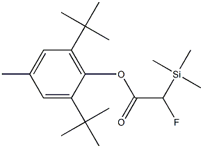 Fluoro(trimethylsilyl)acetic acid 2,6-di-tert-butyl-4-methylphenyl ester Struktur