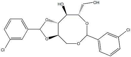 1-O,5-O:2-O,3-O-Bis(3-chlorobenzylidene)-L-glucitol Struktur