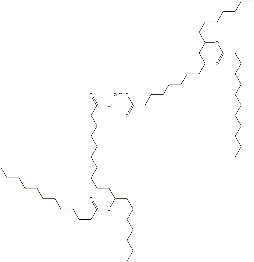 Bis(11-lauroyloxyoctadecanoic acid)zinc salt Struktur