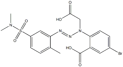 5-Bromo-2-[1-(carboxymethyl)-3-[5-[(dimethylamino)sulfonyl]-2-methylphenyl]-2-triazenyl]benzoic acid Struktur