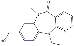 6,11-Dihydro-11-ethyl-8-hydroxymethyl-6-methyl-5H-pyrido[2,3-b][1,5]benzodiazepin-5-one Struktur