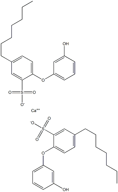 Bis(3'-hydroxy-4-heptyl[oxybisbenzene]-2-sulfonic acid)calcium salt Struktur