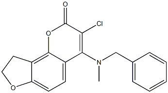 8,9-Dihydro-4-(methylbenzylamino)-3-chloro-2H-furo[2,3-h][1]benzopyran-2-one Struktur