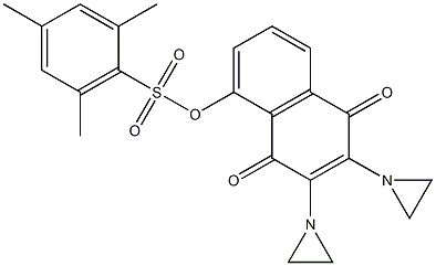 2,3-Bis(1-aziridinyl)-5-(2,4,6-trimethylphenylsulfonyloxy)-1,4-naphthoquinone Struktur