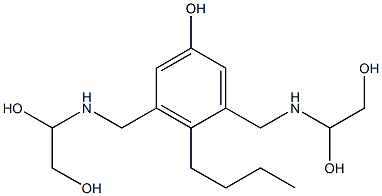 3,5-Bis[[(1,2-dihydroxyethyl)amino]methyl]-4-butylphenol Struktur