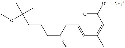 (2Z,4E,7R)-11-Methoxy-3,7,11-trimethyl-2,4-dodecadienoic acid ammonium salt Struktur