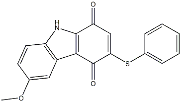 3-(Phenylthio)-6-methoxy-9H-carbazole-1,4-dione Struktur