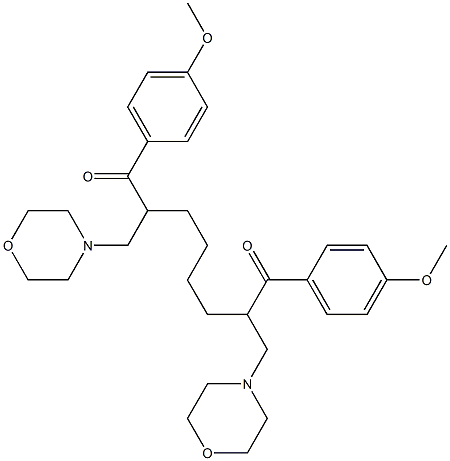 1,8-Bis(4-methoxyphenyl)-2,7-bis(morpholinomethyl)-1,8-octanedione Struktur