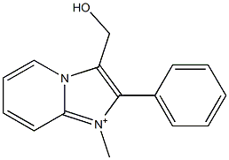 1-Methyl-2-phenyl-3-hydroxymethylimidazo[1,2-a]pyridin-1-ium Struktur